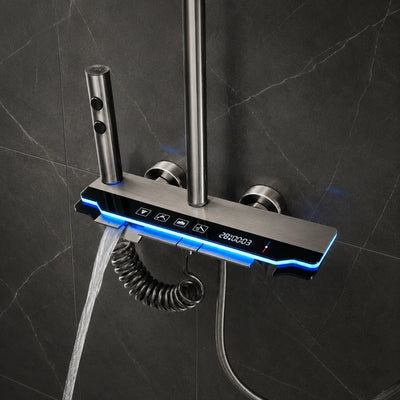 Coloana Dus Crom Sistem Dus Complet cu Baterie Mixta Termostatica