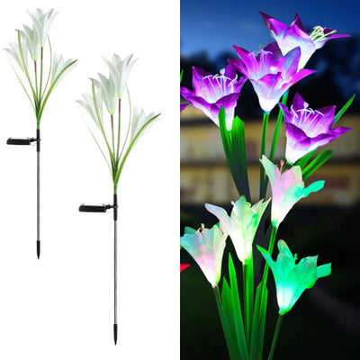 Set 2 Lampi Solare Crini Decorative, 70cm,LED cu Senzor Lumina