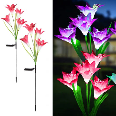 Set 2 Lampi Solare Crini Decorative, 70cm,LED cu Senzor Lumina