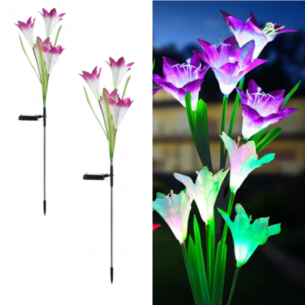 Set 2 Lampi Solare Crini Decorative, 70cm,LED cu Senzor Lumina