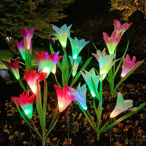 Set 2 Lampi Solare Crini Decorative, 70cm,LED cu Senzor Lumina
