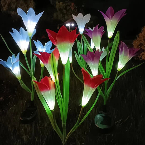 Set 2 Lampi Solare Crini Decorative, 70cm,LED cu Senzor Lumina