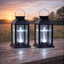Set 2 x Felinar solar Cruce LED, Negru, 28 cm