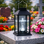 Set 2 x Felinar solar Cruce LED, Negru, 28 cm