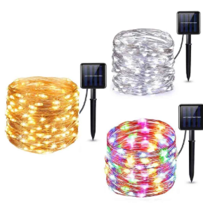 Instalatie solara 300 LED, 30 metri cupru,cu telecomanda