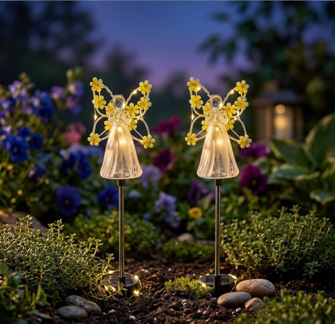 Lampa solara decorativa ingeras, rezistenta la intemperii