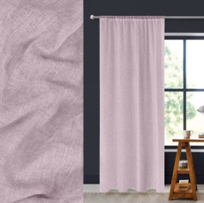 Set 2 x Perdea Roz 140x260 cm, Banda pentru sina