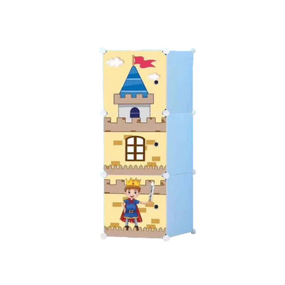 Dulap modular din plastic cu schelet metalic Castle Style,  culoare Albastru