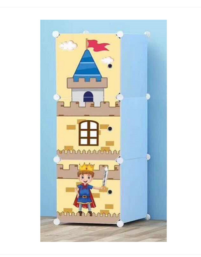 Dulap modular din plastic cu schelet metalic Castle Style,  culoare Albastru