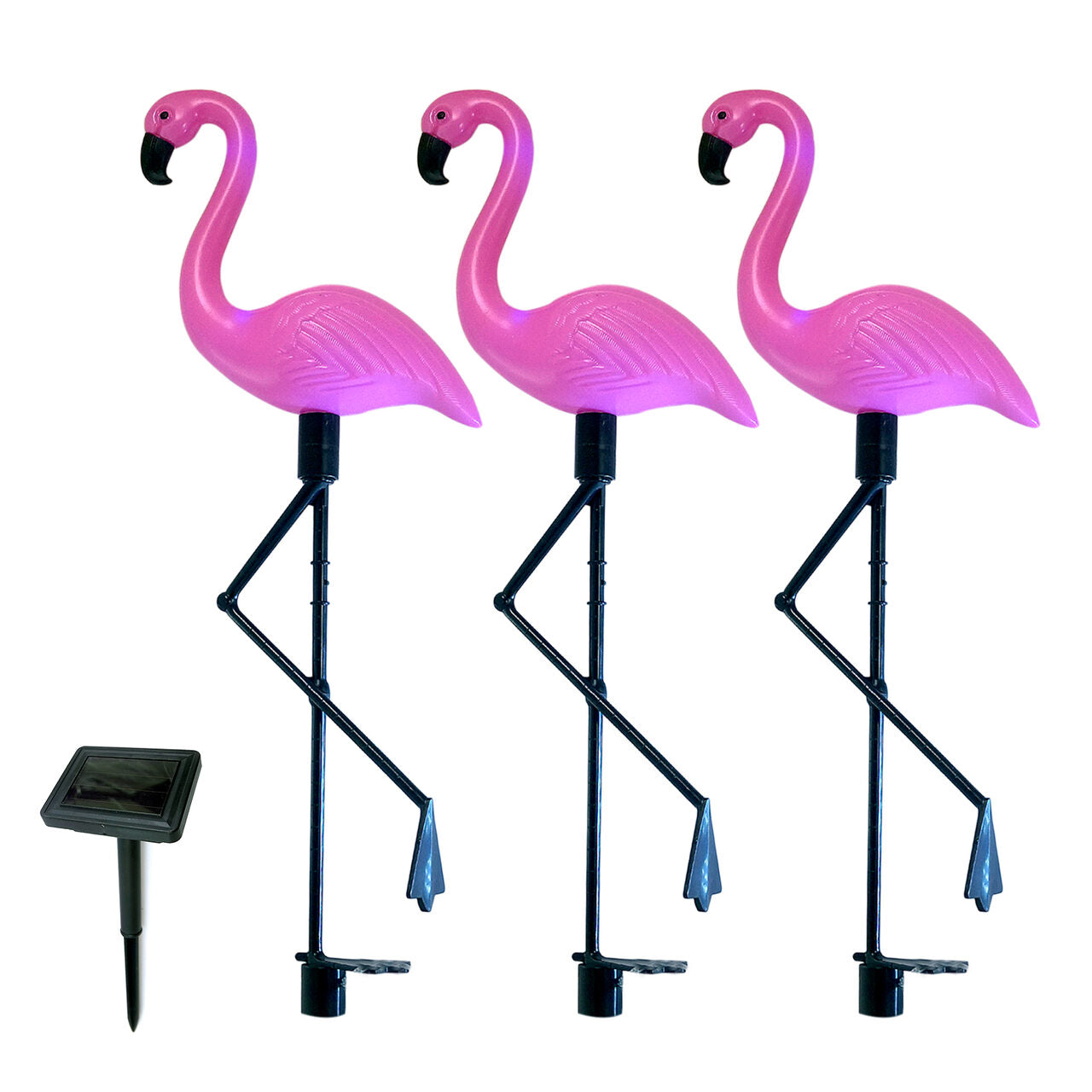 Set 3 x Lampa solara, Flamingo - lumineaza 8 ore