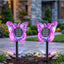 Set 2 x Lampa solara LED Fluture RGB, montaj pe perete sau sol