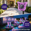 Set 2 x Lampa solara LED Fluture RGB, montaj pe perete sau sol