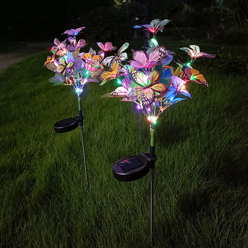 Set 2 x Lampa solara Fluturi LED 70 cm, IP 66