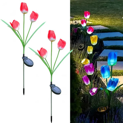 Set 2 x Lampi Solare Lalele Decorative, 70cm, IP66, LED