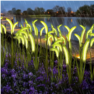 Set 2 x Lampa solara tip iarba verde ornamentala