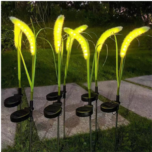 Set 2 x Lampa solara tip iarba verde ornamentala