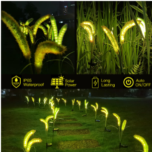 Set 2 x Lampa solara tip iarba verde ornamentala