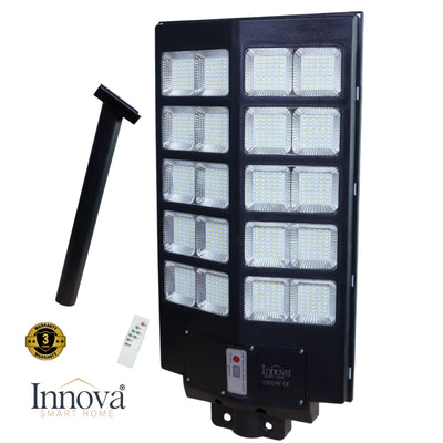Lampa Solara Stradala Helio PRO Innova 1000W – LED 80 000 lm, Senzor Miscare, Senzor Lumina IP66, Telecomanda & Suport Prindere
