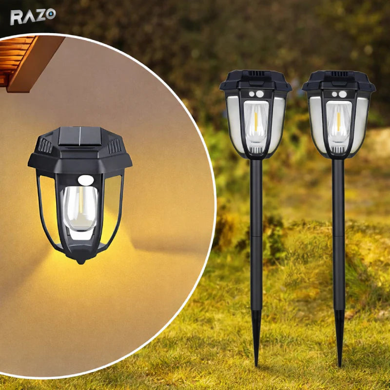 Lampa solara cu senzor miscare, montare sol/perete