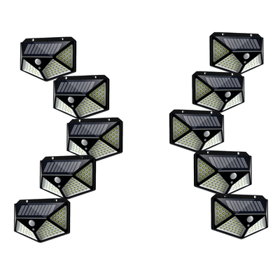 Set 10x Lampi solare cu 100 LED, senzor de miscare
