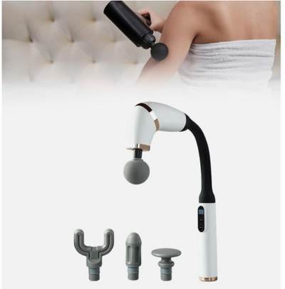 Aparat de masaj tip pistol cu 4 capete, incarcare rapida, perfect pentru dureri musculare