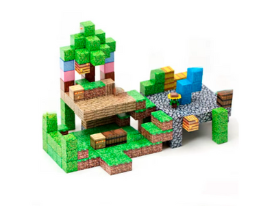 Set 80 cuburi magnetice Mine Craft