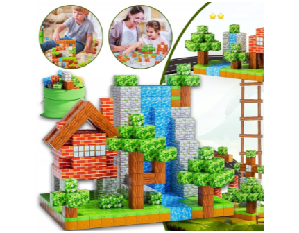 Set 80 cuburi magnetice Mine Craft