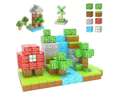 Set 80 cuburi magnetice Mine Craft