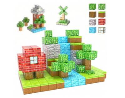 Set 80 cuburi magnetice Mine Craft