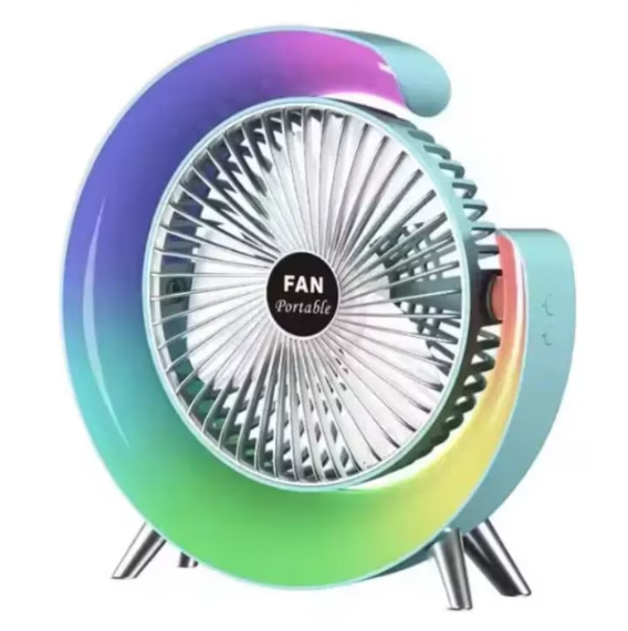 Mini ventilator RGB cu 3 trepte de ventilatie 5 moduri de iluminare