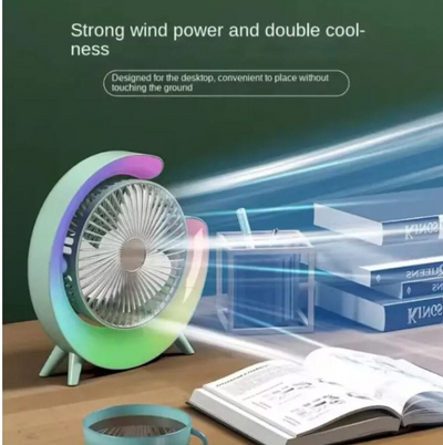 Mini ventilator RGB cu 3 trepte de ventilatie 5 moduri de iluminare
