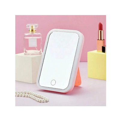 Oglinda cosmetica portabila LED cu baterie reincarcabila, design pliabil