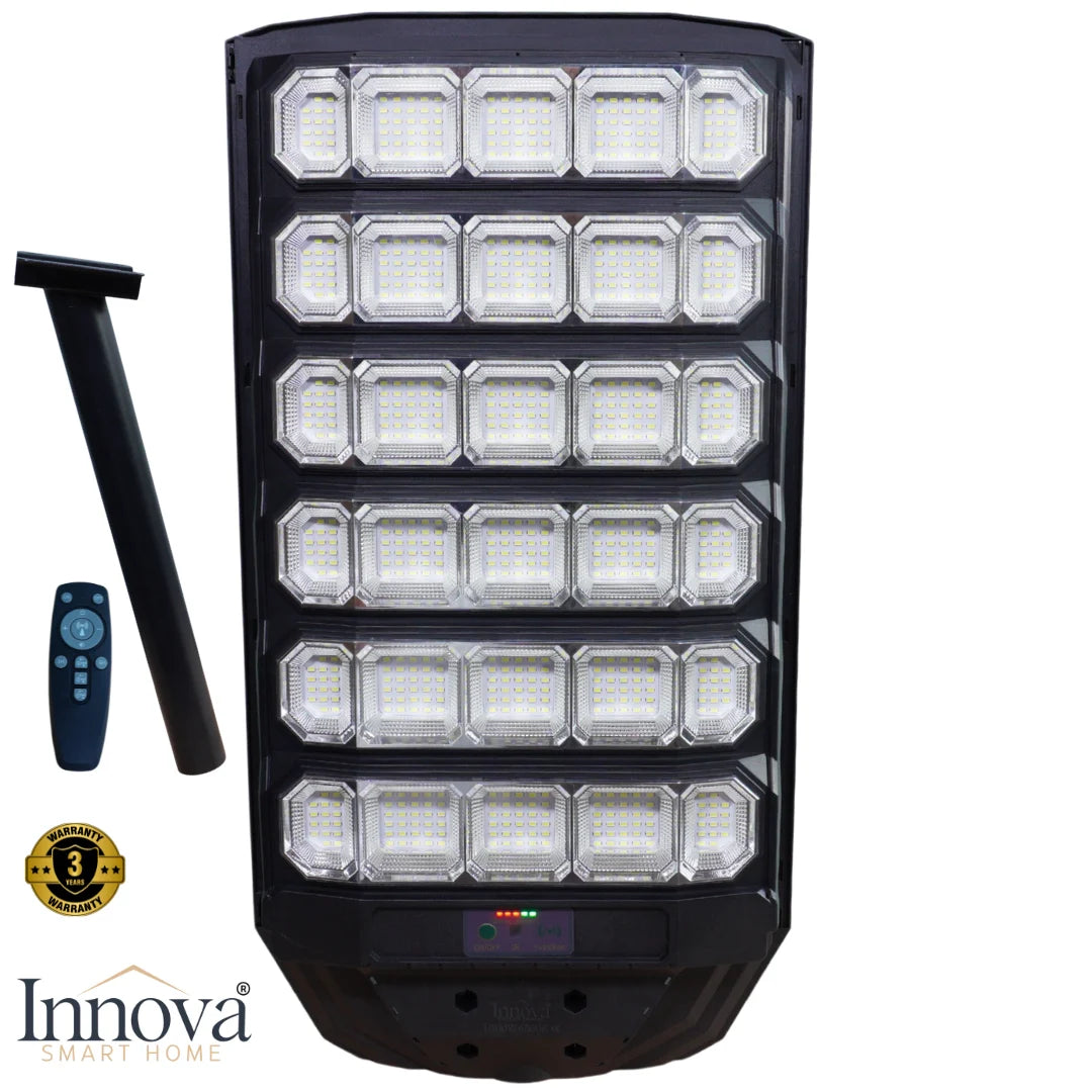 Lampa Solara Stradala Polaris Innova 1600W – LED 120 000 lm, Senzor Lumina/Miscare si Telecomanda, IP66 & Suport Prindere