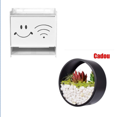 Raft suport router, mascare fire si echipament WIFI + etajera rotunda 18 cm CADOU
