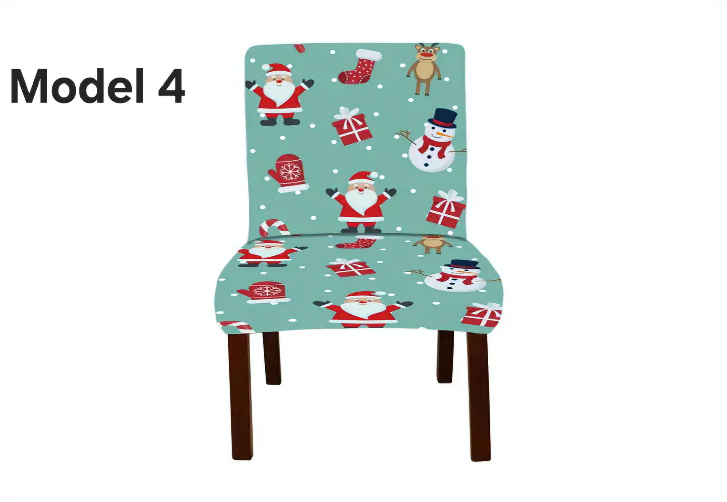 Set 6x huse pentru scaune cu model Craciun