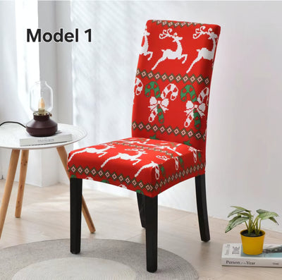 Set 6x huse pentru scaune cu model Craciun