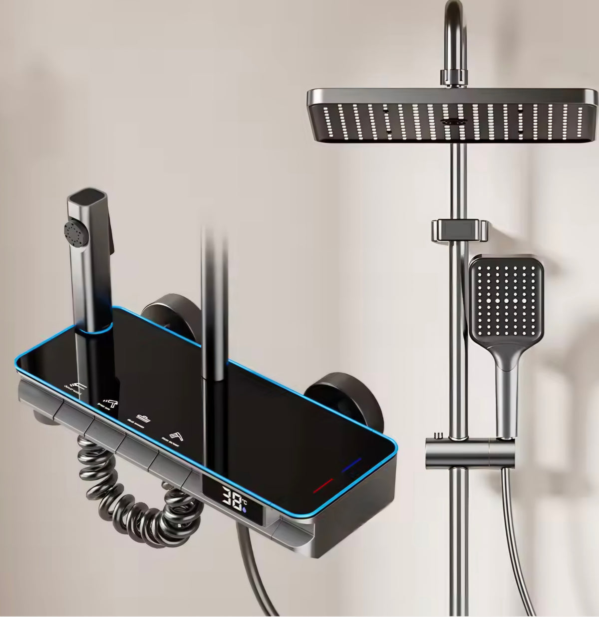 Set de dus cu afisaj digital 4 în 1