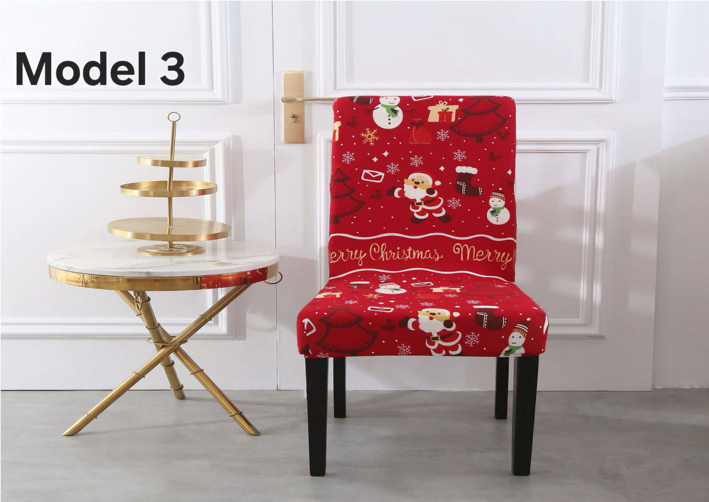 Set 6x huse pentru scaune cu model Craciun