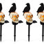 Set 4 lampi solare - Solare Halloween cu Craniu și Cioară, Decorațiuni pentru Grădină și Curte