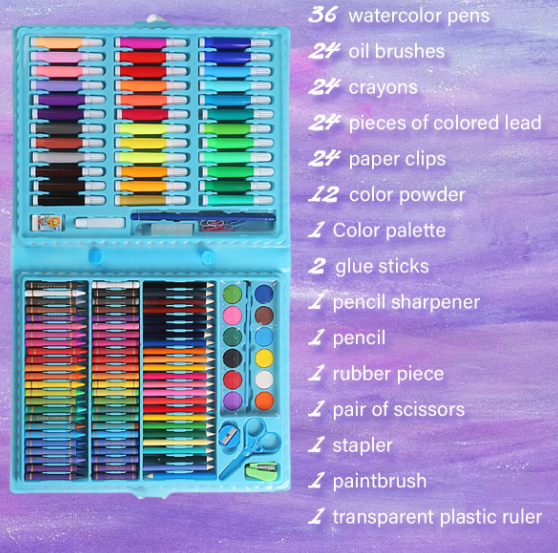 Set desenat si colorat , 150 piese