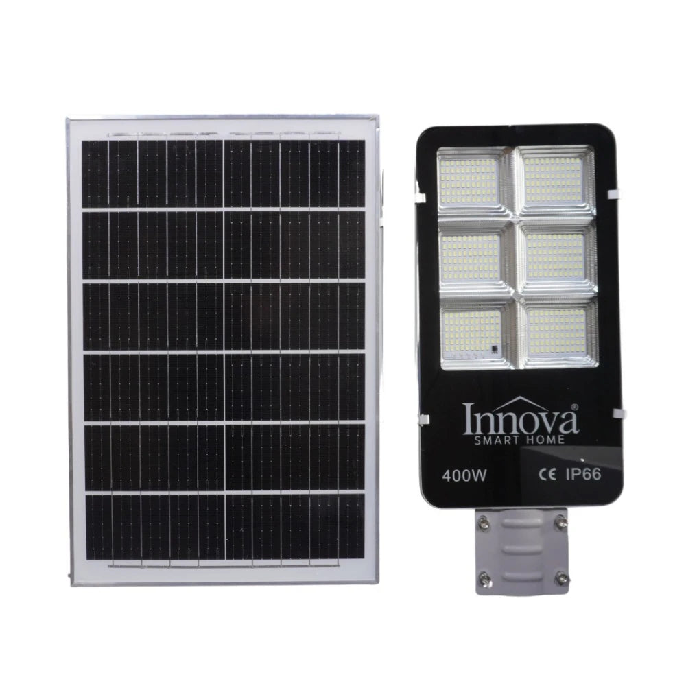 Lampa solara stradala 400W cu senzor de lumina si panou separat, IP66