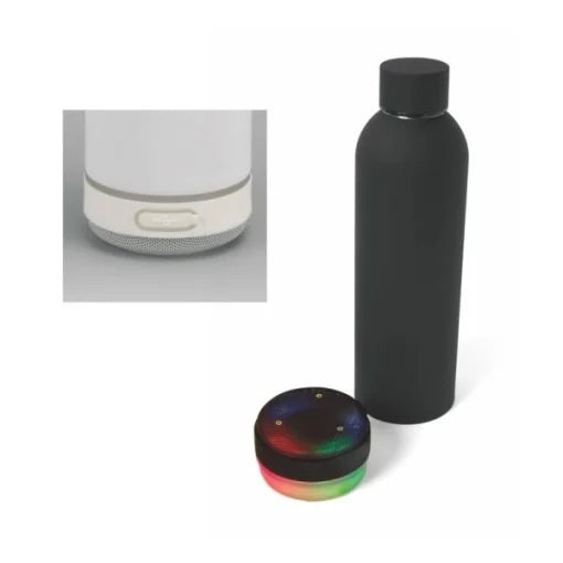 Termos Negru 500ml cu Boxă Bluetooth și LED