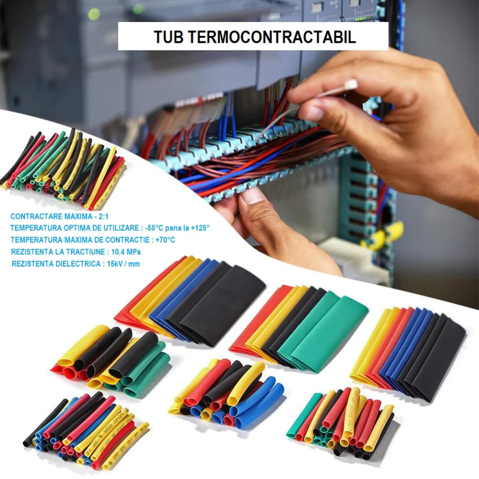 Set tuburi termocontractabile 180 bucati