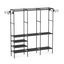 Umeras dublu cu rafturi, 173 x 36 x 160 cm, Negru