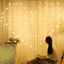 Set 2 x instalatii perdea luminoasa inima cu fluturi, Alb cald