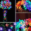 Ghirlanda solara 50 LED RGB, flori cires