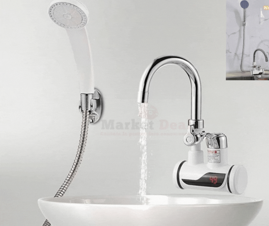 Robinet electric instant apa calda cu furtun de dus